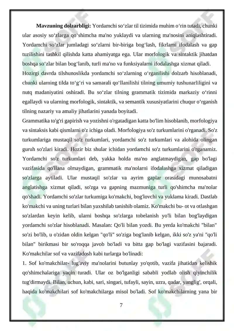 Yordamchi soʻzlarning Grammatik xususiyatlari 8