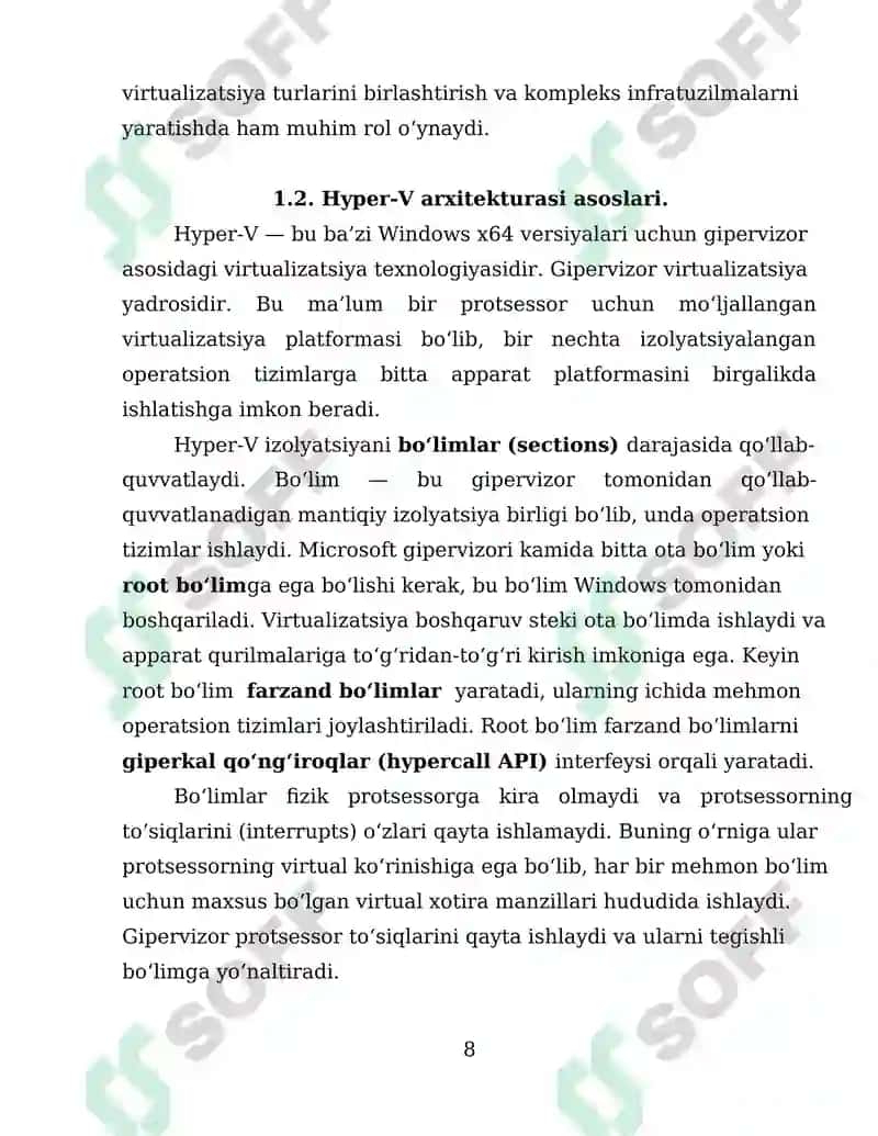 Hyper-V arxitekturasi va himoya mexanizmlari 8