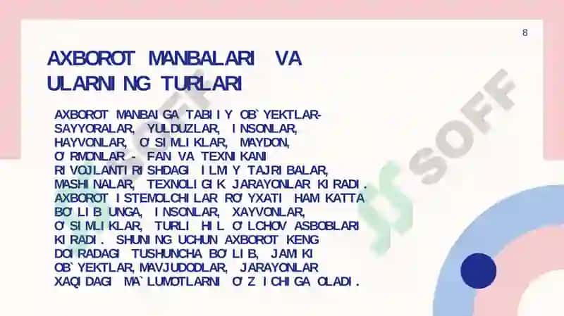 Axborot manbalari va ularning turlari 8