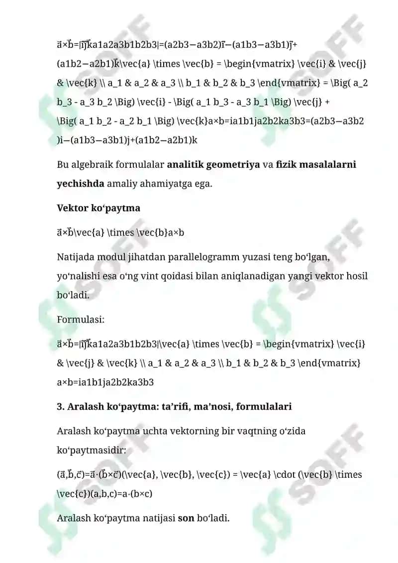 Vektor va Aralash Ko'paytma 8