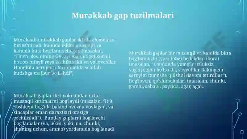 Ergashgan va qõshma gaplar 8