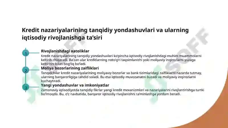 Kredit nazariyalari tanqidi 8