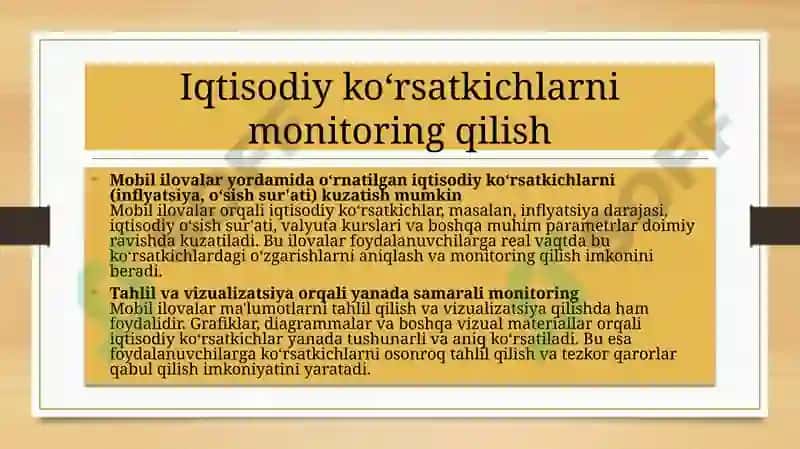 Iqtisodiyaxborotni qayta ishlash uchun mobil ilovalardan foydalanish 8
