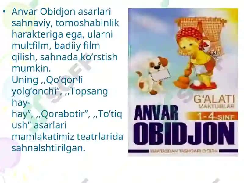 Anvar Obidjon hayoti va ijodi 8