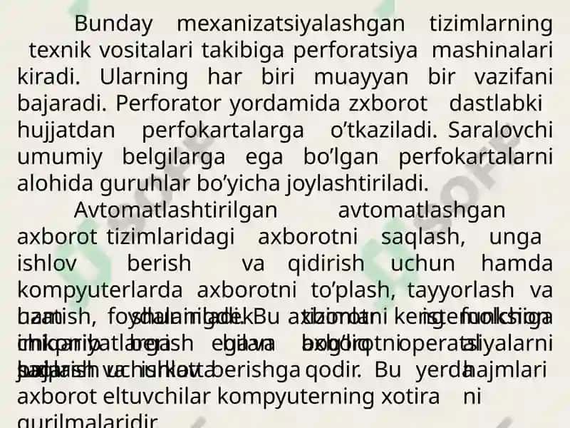 Amaliy axborot tizimlari haqida umumiy ma'lumotlar 8