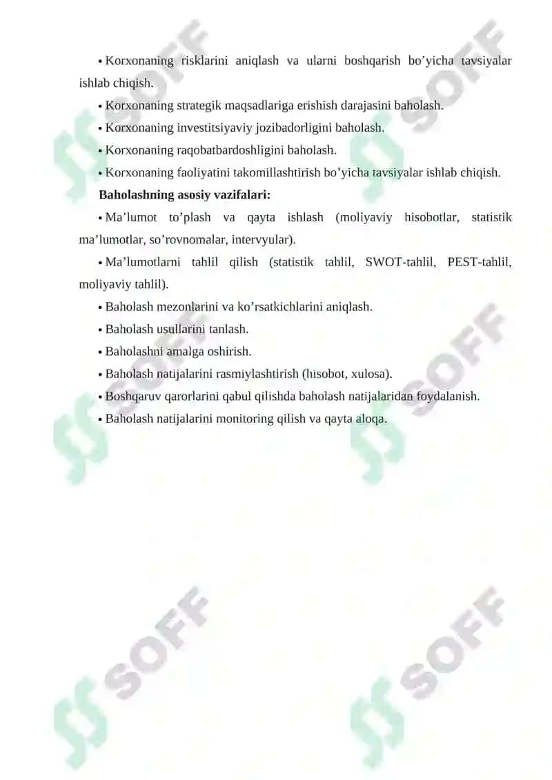 BAHOLAR BO‘YICHA QARORLAR QABUL QILISH 8