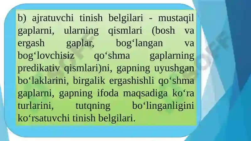 O‘zbek tili punktuatsiyasining asosiy qoidalari 8