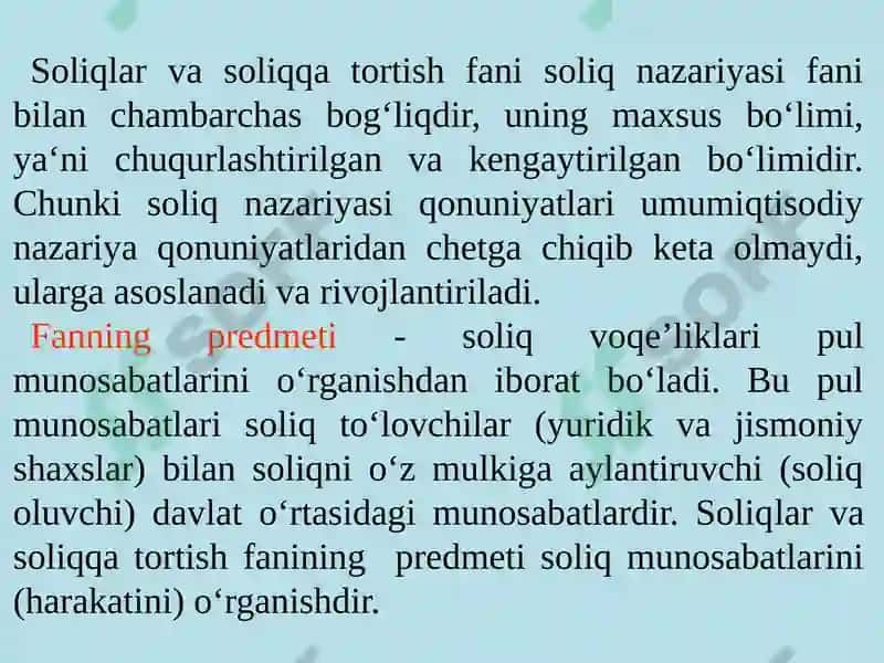 SOLIQLAR VA SOLIQQA TORTISH 8