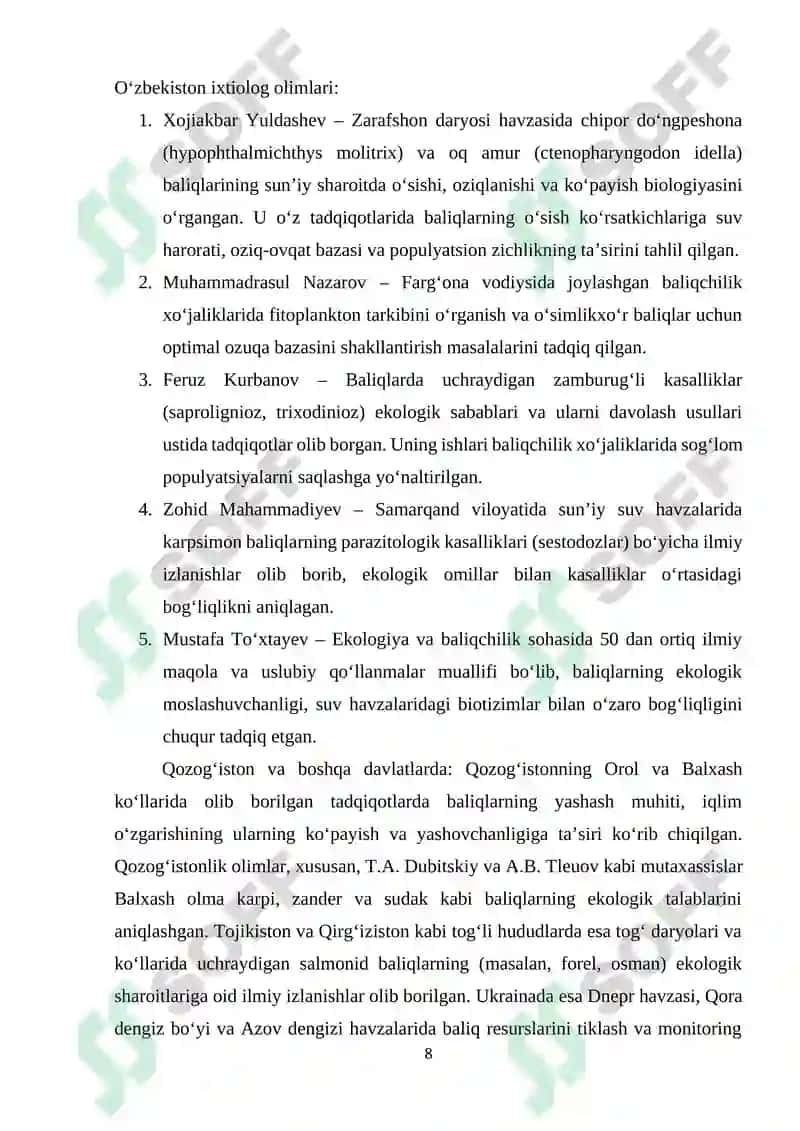 BALIQLARNING BIOEKOLOGIK XUSUSIYATLARI 8