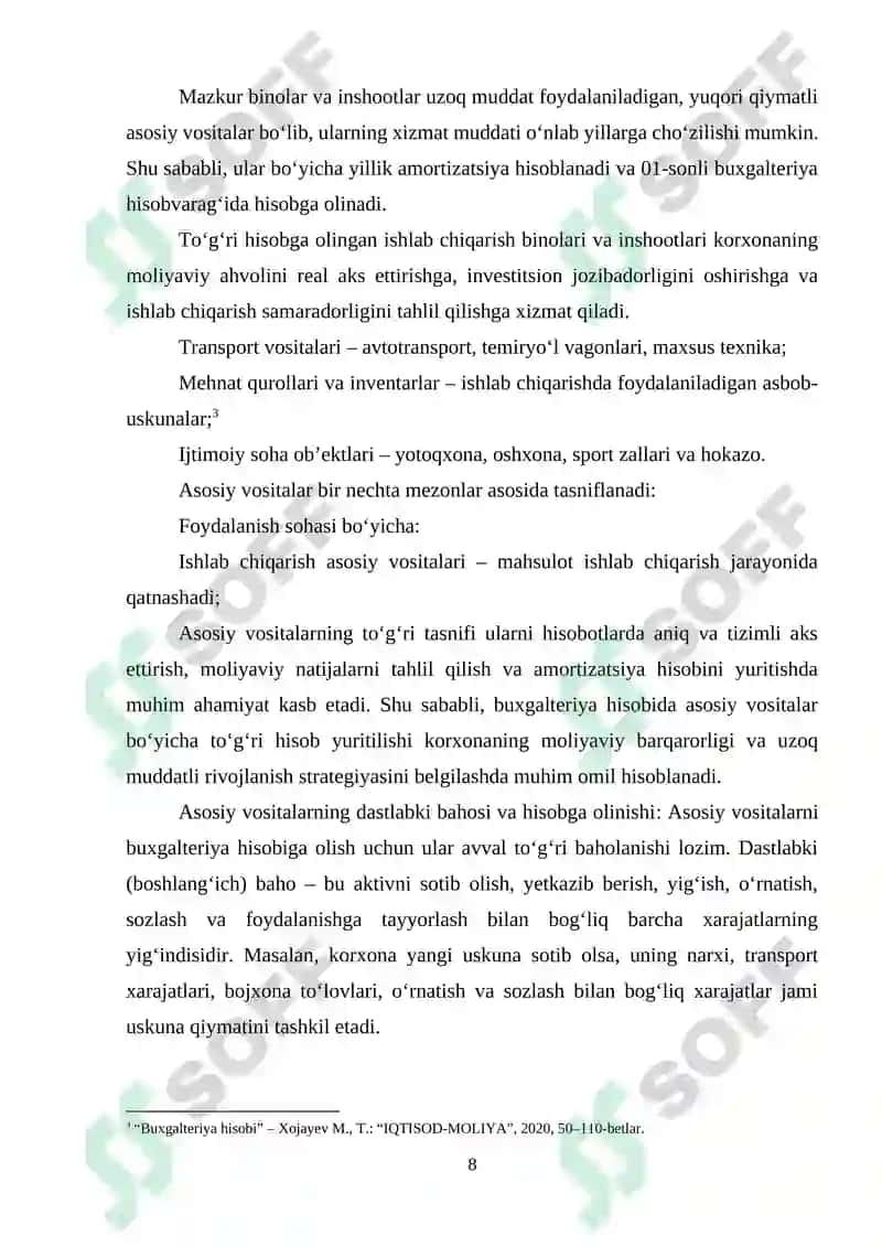 Asosiy vositalar hisobi 8