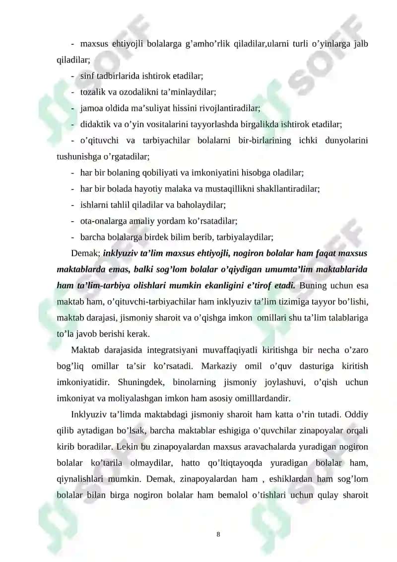 INKLYUZIV TA’LIM TAMOYILLARI 8