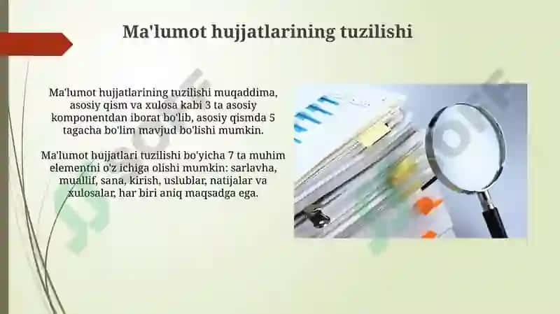 Ma'lumotaxborothujjatlari 8