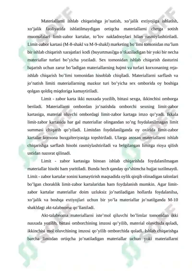 MATERIALLARNI HISOBGA OLISH 8