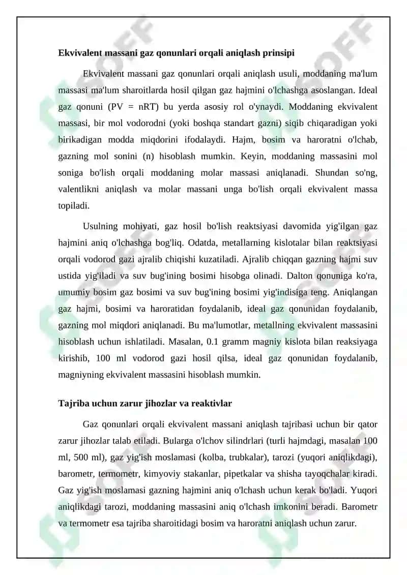 Gaz qonunlari va modda miqdorini aniqlash 8