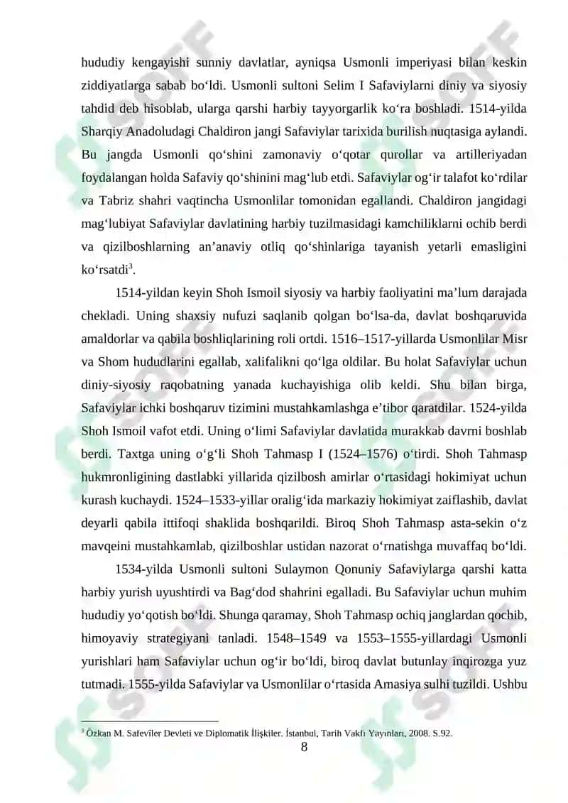 Safaviylar Davlatining Tashqi Siyosati 8
