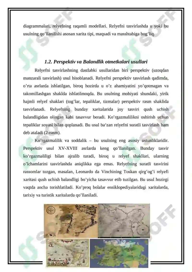 RELYEFNI MIQDOR VA SIFAT KO’RSATKICHLARINI TASVIRLASH USULLARI 8