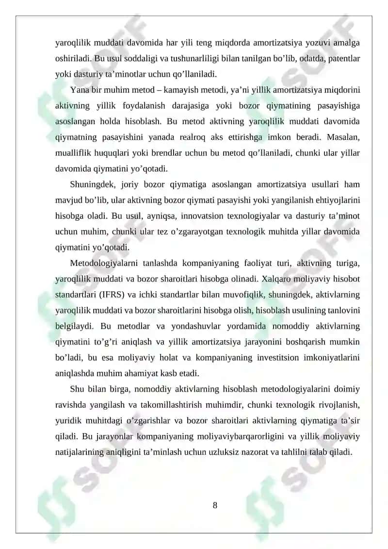 Nomoddiy aktivlarning hisobi 8