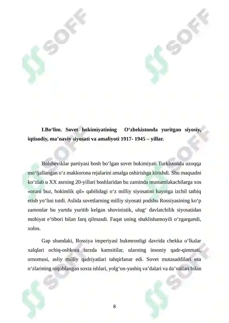O‘zbekistonda sanoatlashtirish siyosati va uning mustamlakachilik mohiyati 8