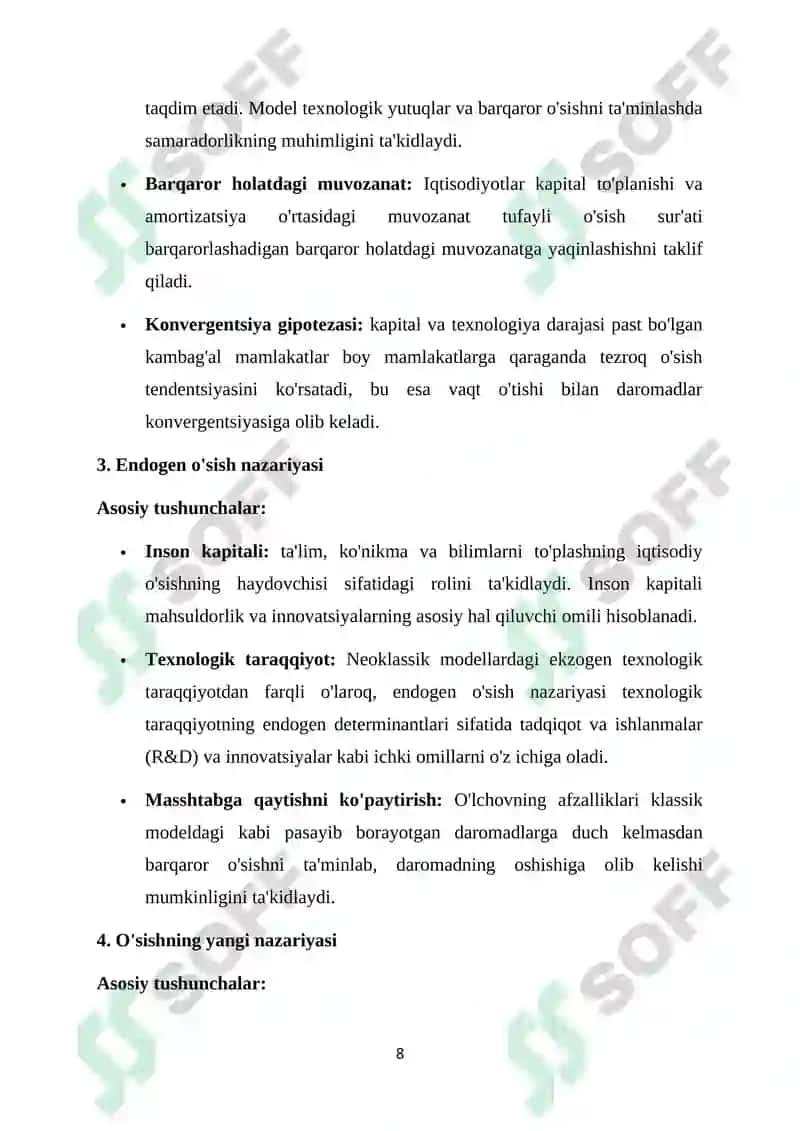 IQTISODIY OʻSISH MODELLARI 8