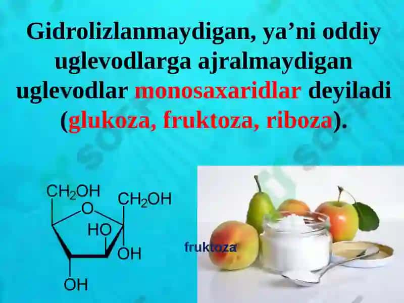 Uglevodlar.Monosaxaridlar.Olinishiva xossalari 8