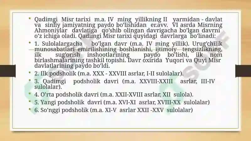 Qadimgi Misr sivilizatsiyasi 8