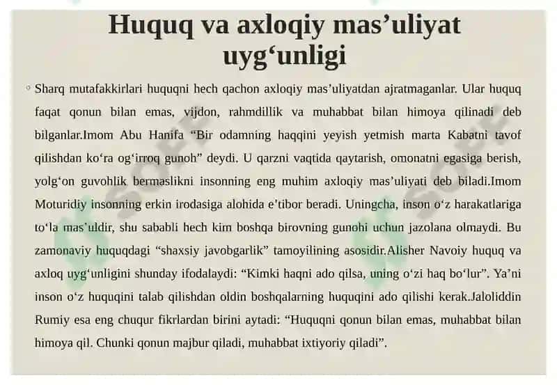 Sharq mutafakkirlari ta’limotida inson huquqlari g‘oyasi 8