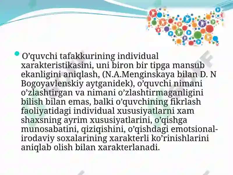 Differensial psixologiyaning vazifalari va tadqiqot metodlari. 8