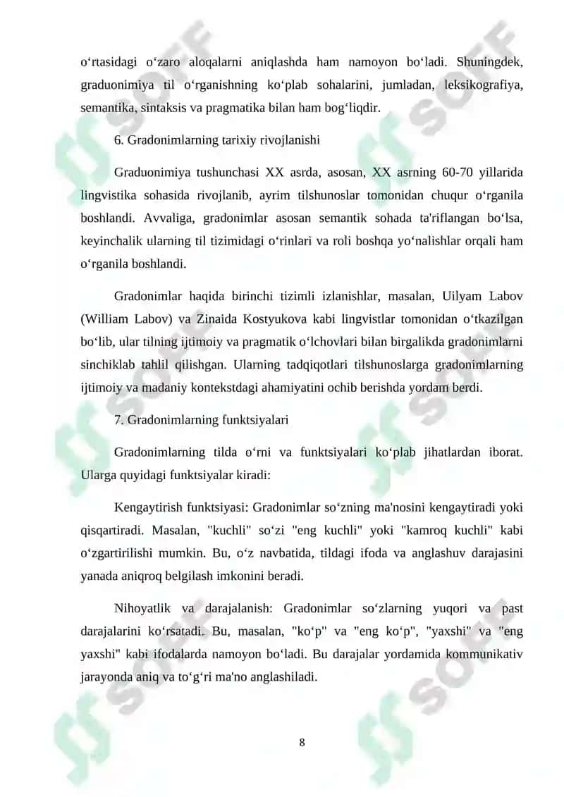 o‘zbek tilshunosligida graduonimiya hodisasining ilmiy tadqiqi 8
