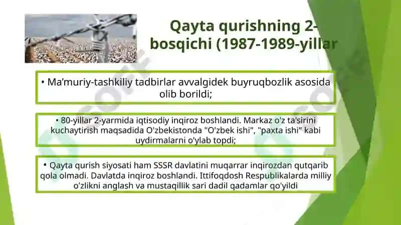 Mustaqillikka erishish arafasida O’zbekistondagi ijtimoiy-siyosiy jarayonlar 8