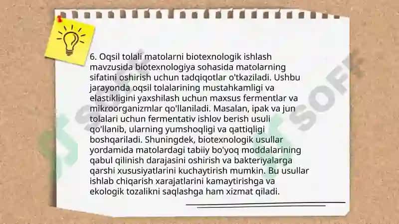 Oqsil tolali materiallarni pardozlash texnologiyalari 8
