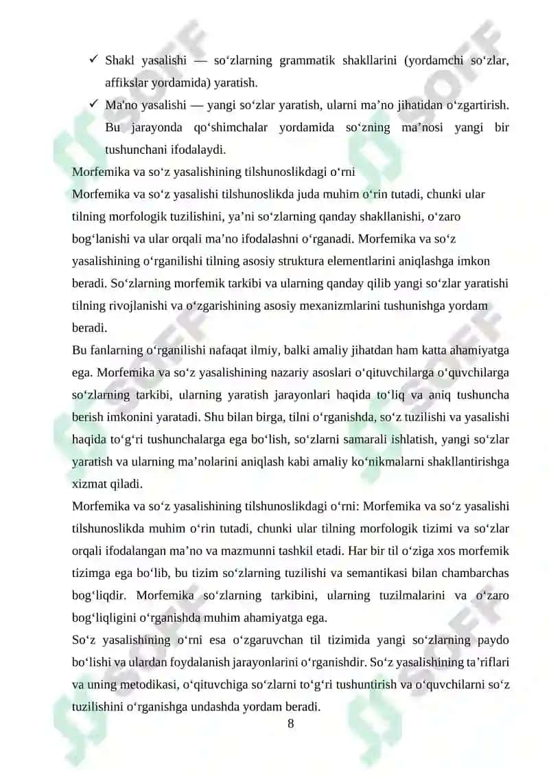 Morfemika va soʻz yasalishini oʻqitish metodikasi 8