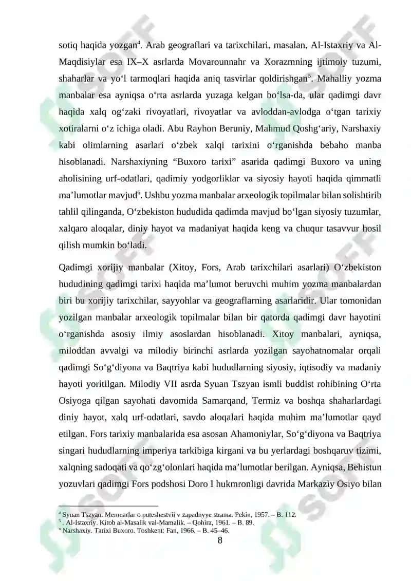O'zbekistonda qadimgi davr tarixining o'rganilishi tarixshunosligi 8
