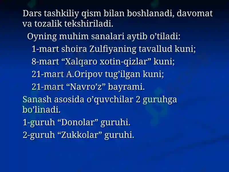 HOL HAQIDA UMUMIY MA’LUMOT 8