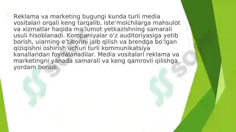 Media vositalarida reklama va marketing 8