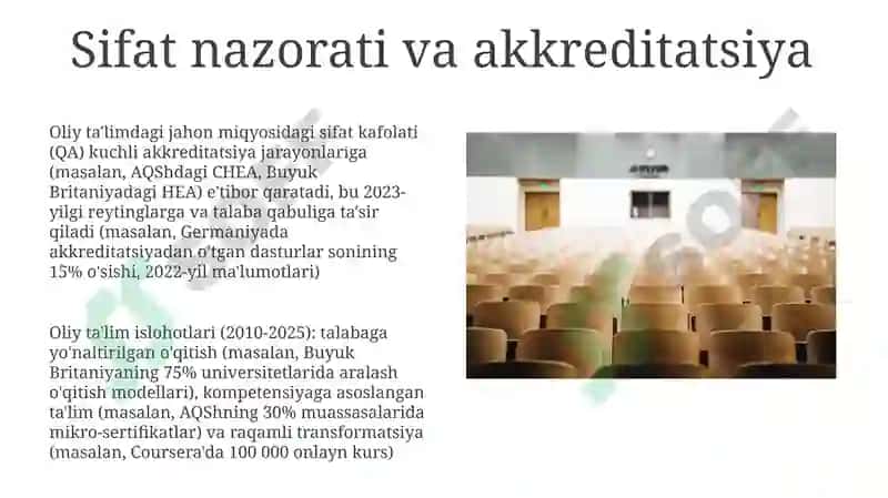 Oliy talimdagi oʻzgarishlarning asosiy yunalishlari 8