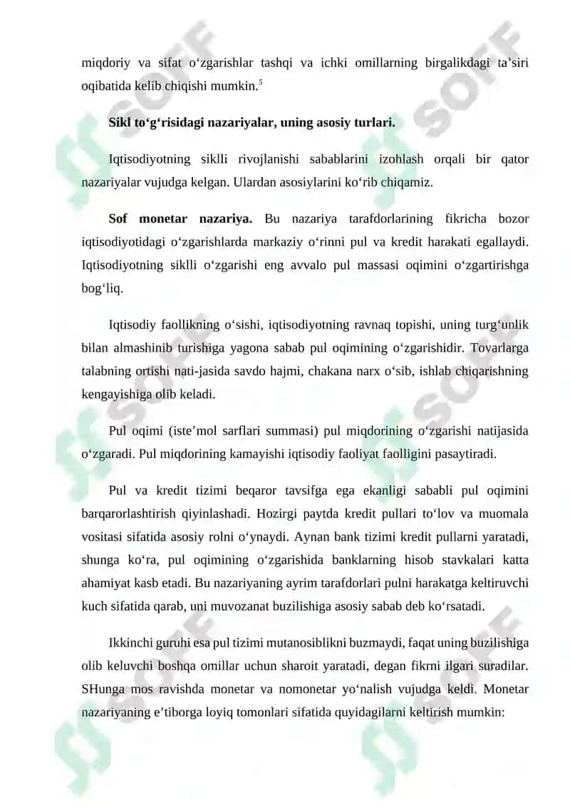 Makroiqtisodiy beqarorlik va iqtisodiyotning siklliligi 8