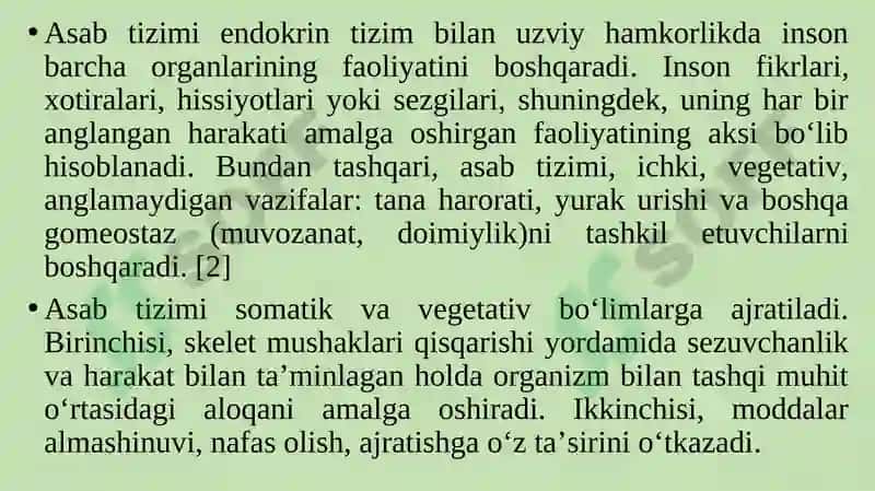 XULQ-ATVORNING  PSIXOFIZIOLOGIK ASOSI. 8
