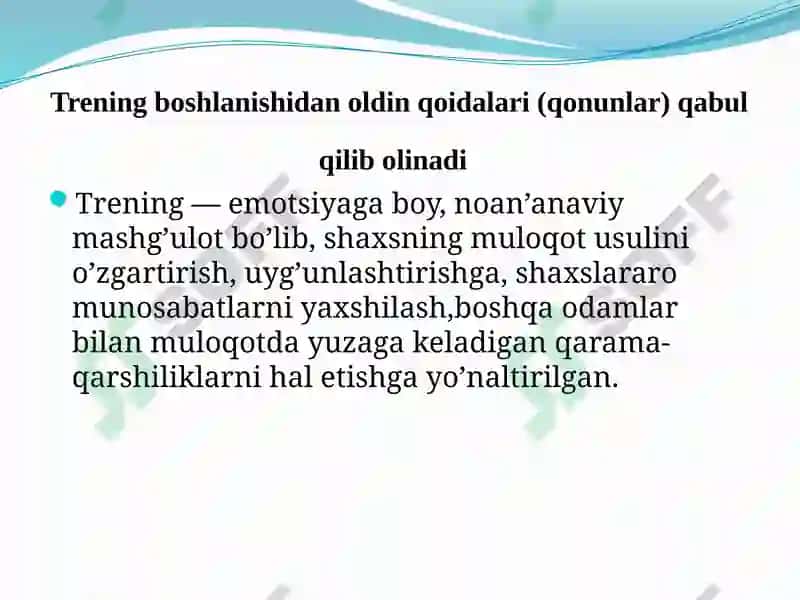 Trening tayyorgarlik tamoyillari 8