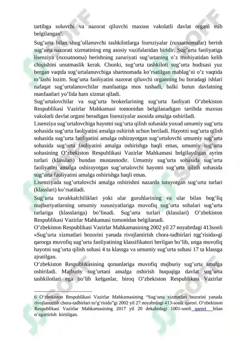 Sug’urta faoliyatining nazariy-huquqiy asoslari 8