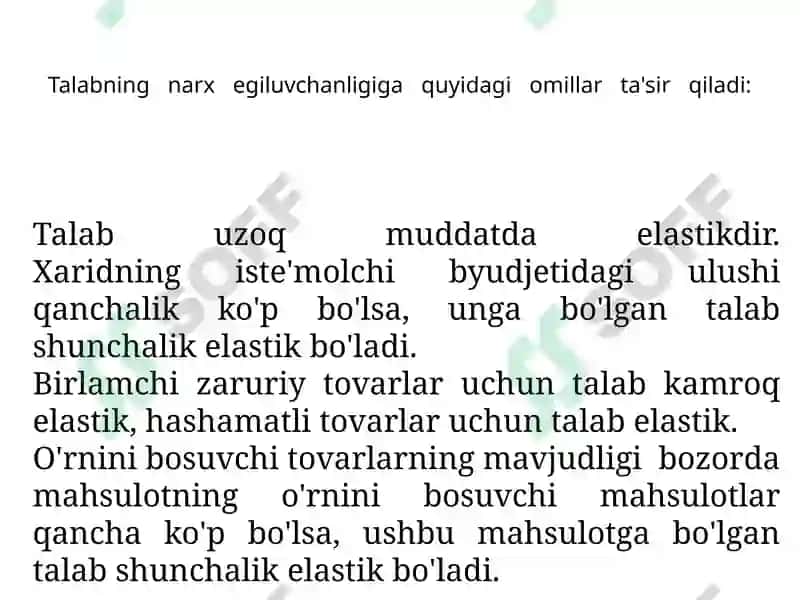 Taklif va talab elastikligi 8