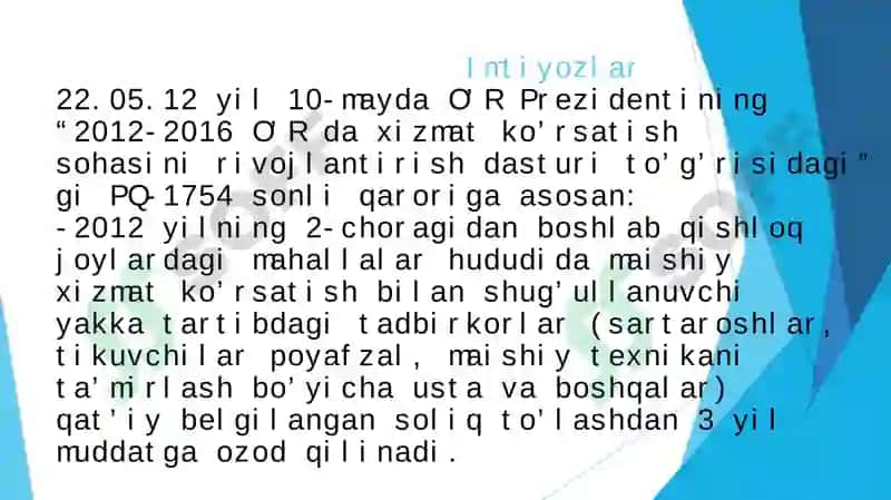 Soliq islohotlari 8