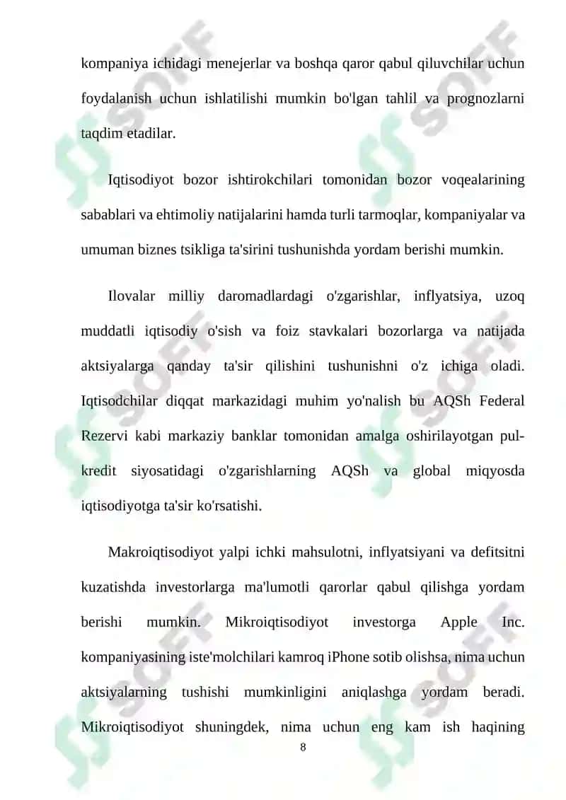 Moliya va iqtisodiyot sohasida ma’lumotlar 8