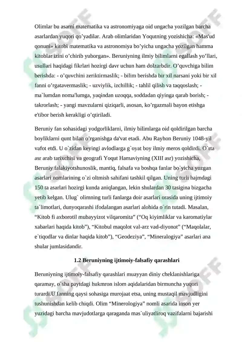 ABU RAYHON BERUNIYNING ILMIY MEROSLARI 8
