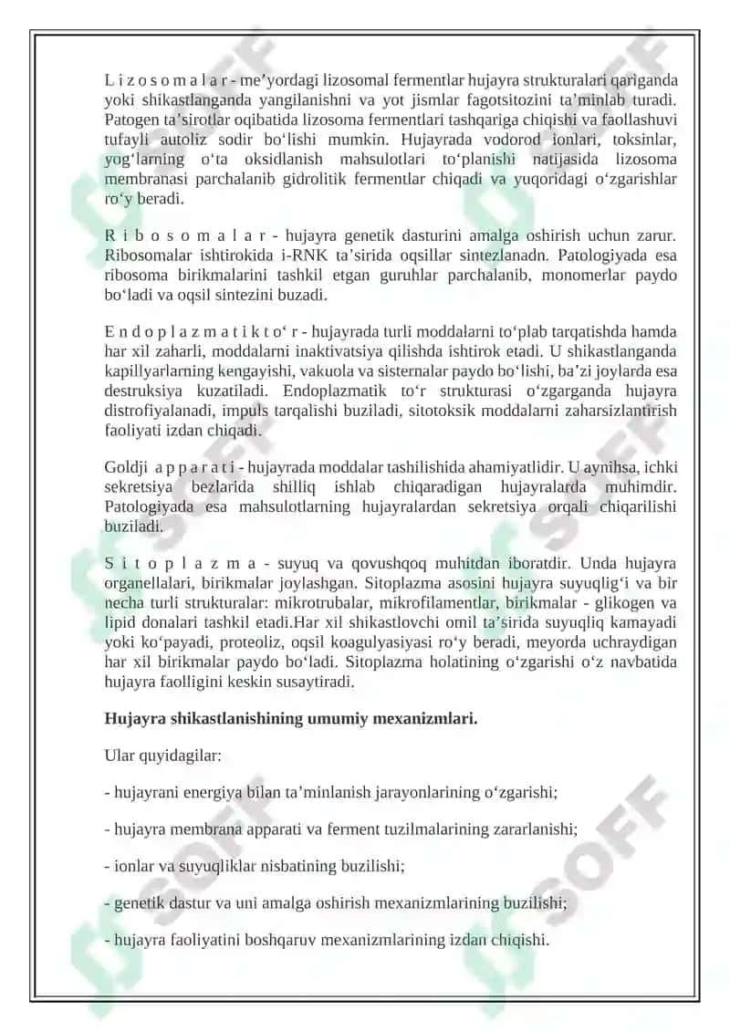 Hujayra patofiziologiyasi 8