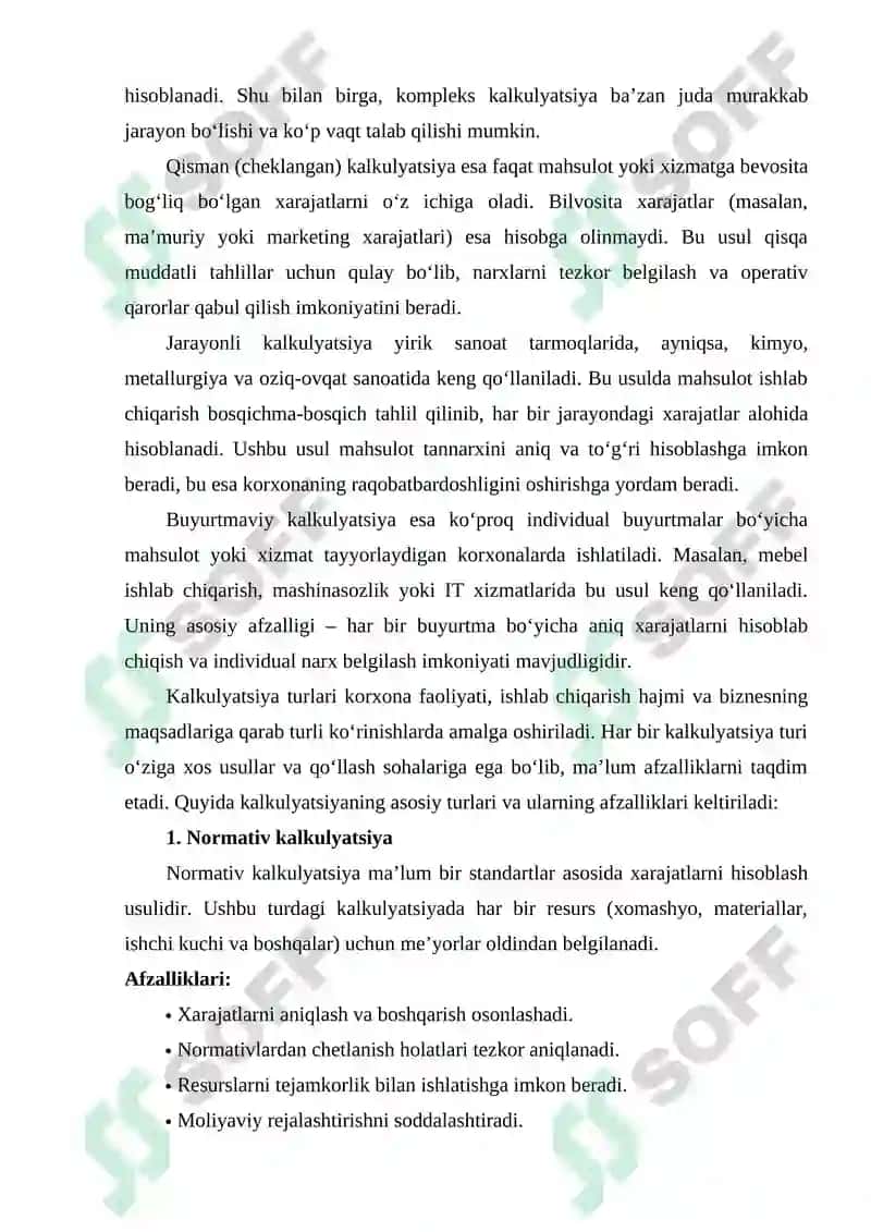 KALKULYATSIYA BUXGALTERIYA HISOBI USULINING ELEMENTI SIFATIDA 8