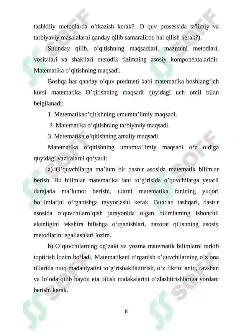 Boshlang’ich sinflarda matematika o’qitish metodlari 8
