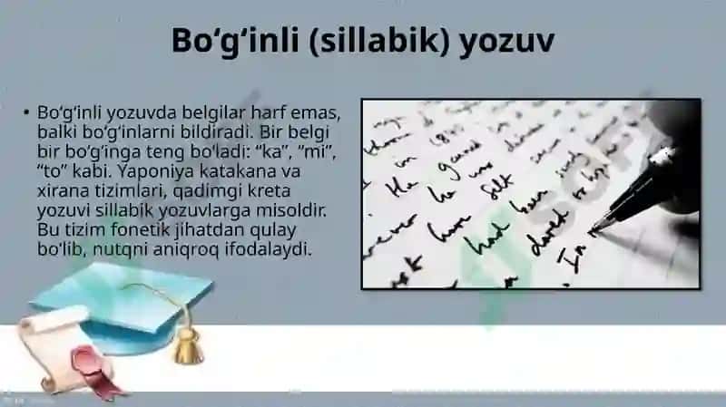 Yozuv va uning turlari 8
