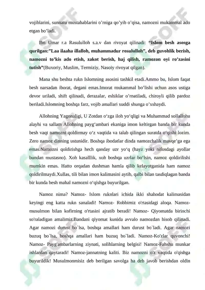 Kanzud daqoiq kitobining Namoz kitobi tarjimasi 8