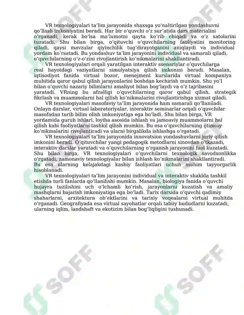 Virtual reallik (VR) texnologiyalari va ta’lim jarayonida qoʻllanilishi 8