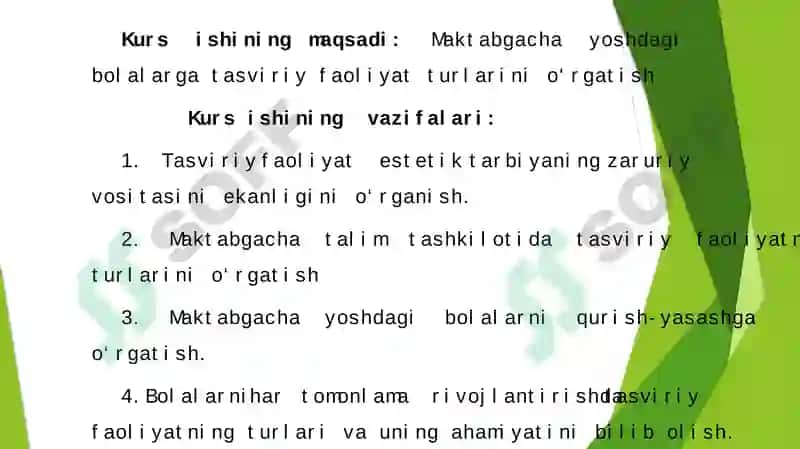 Tasviriy faoliyat turlari 8